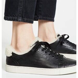 Frye Women’s Ivy Leather and Shearling Lined Sneakers Size 9.5